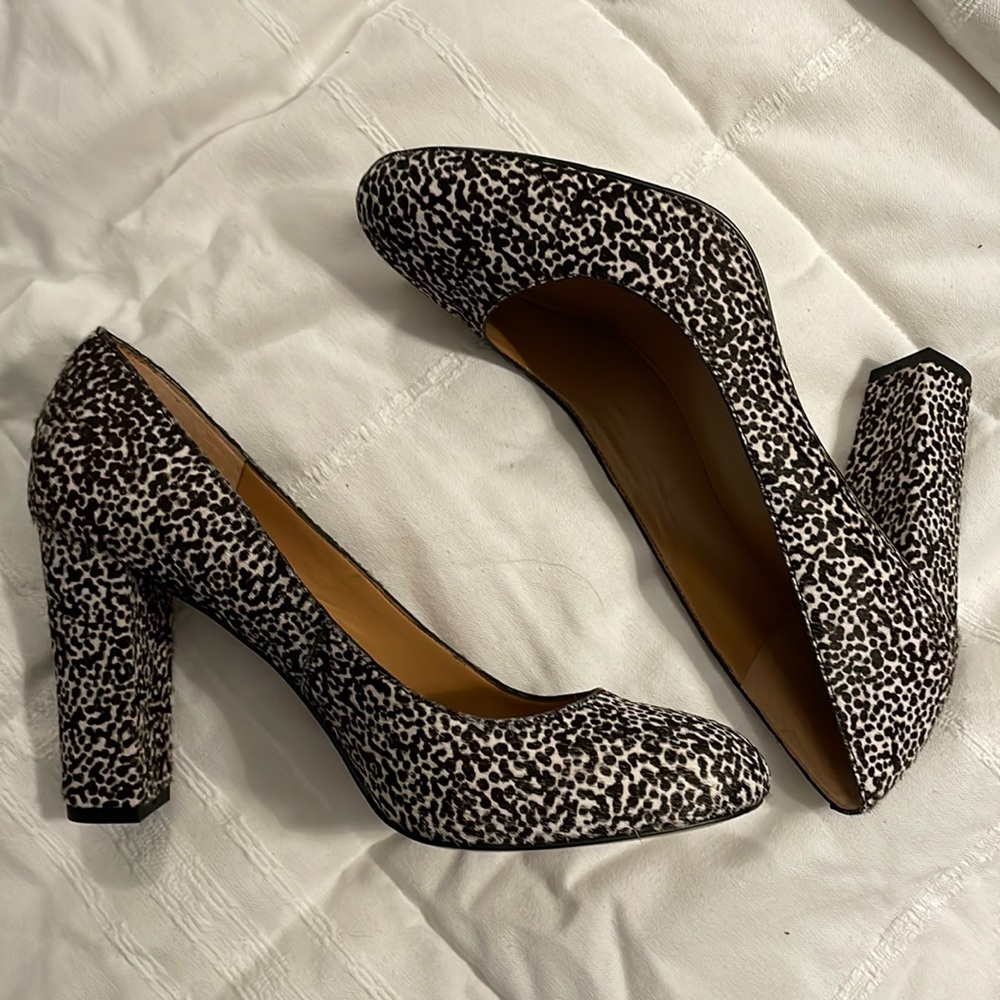 JCrew Dyed Sheared Calf pumps size 8